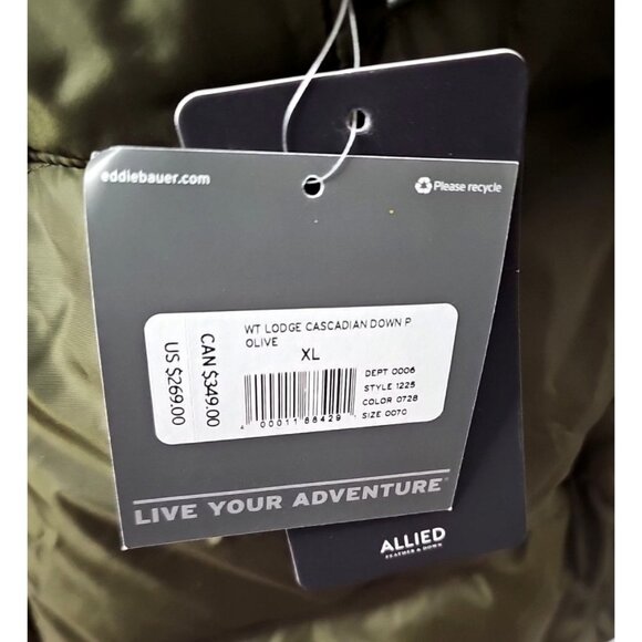 Eddie Bauer Lodge Cascadian Down Parka Jacket Womens TXL Winter Sherpa Fur GRN - Picture 3 of 12